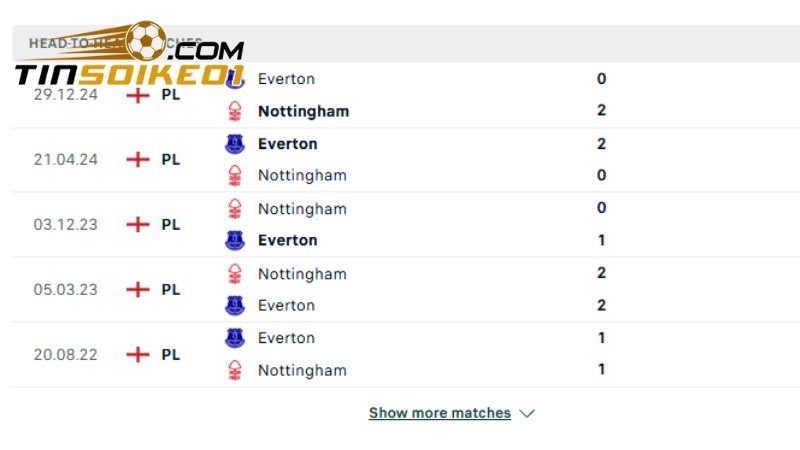 Everton ở các lần đụng độ trước đang nhỉnh hơn một chút